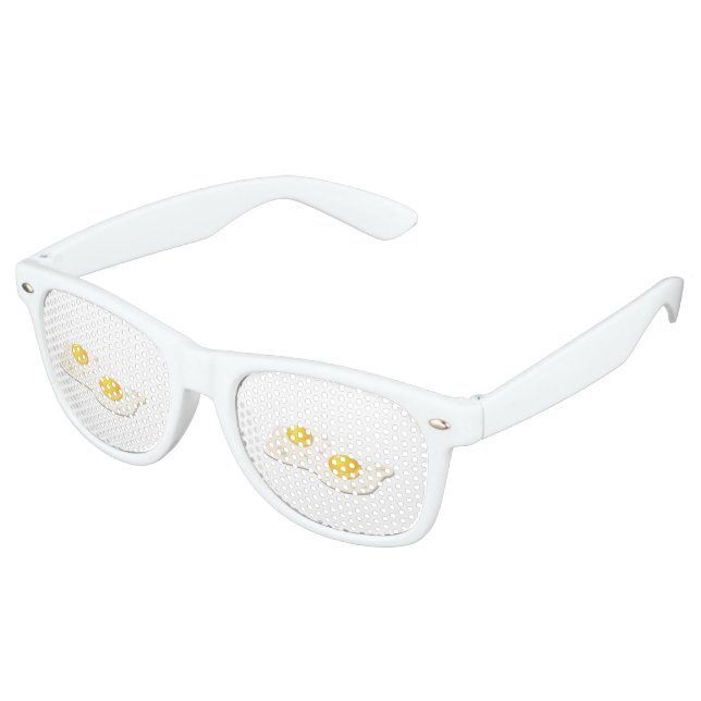 Lunettes De Fête Retro Glitch Food fried eggs (Angulaire)