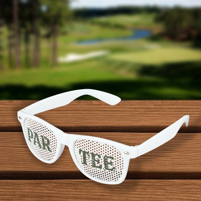 Lunettes De Fête Retro Golf mini-putt Pun Fun (Par-Tee Golf Pun Fun Retro Sunglasses by Ricaso. Perfect for bachelorette party bride and her crew)