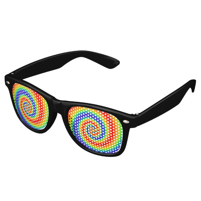 Lunettes De Fête Retro Gradient du Colorful Spiral Effect (Angulaire)