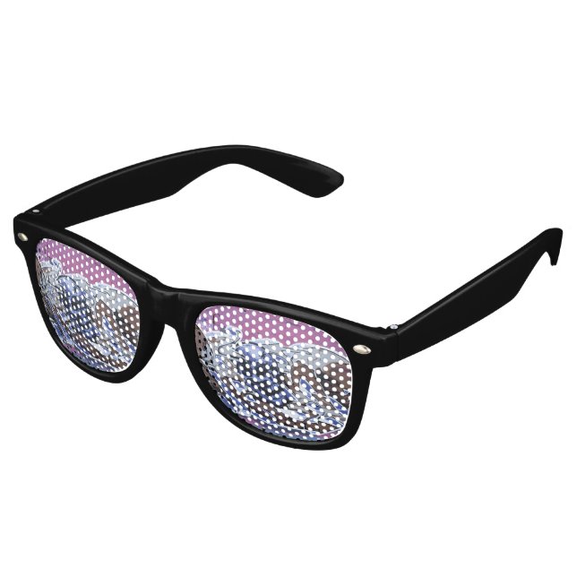 Lunettes De Fête Retro Graffiti à tête bleue (Angulaire)