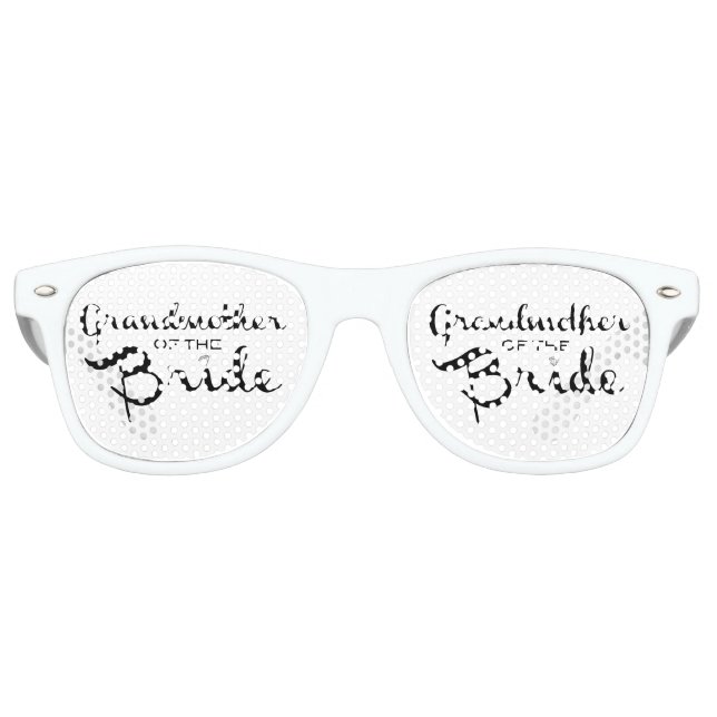 Lunettes De Fête Retro Grand-mère de la mariée noire sur blanc (Devant)