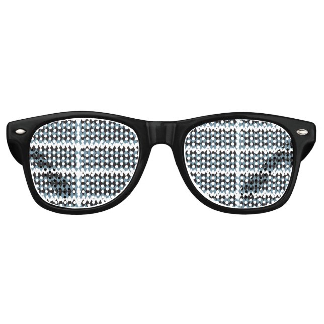 Lunettes De Fête Retro graphique damé illustration haute, (Devant)