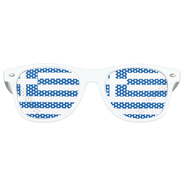 Lunettes De Fête Retro Grèce Drapeau grec Patriotique (Devant)
