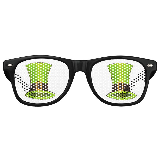 Lunettes De Fête Retro Green Leprechaun Top Hat Saint Patrick's Day Shade (Devant)