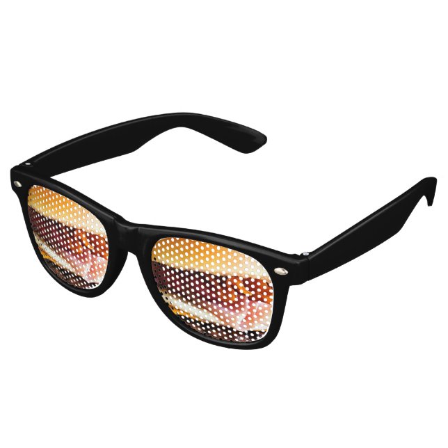 Lunettes De Fête Retro Gros hamburger drôle (Angulaire)
