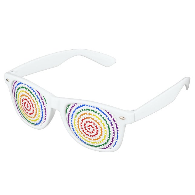 Lunettes De Fête Retro Hypnotiseur arc-en-ciel Pride (Angulaire)