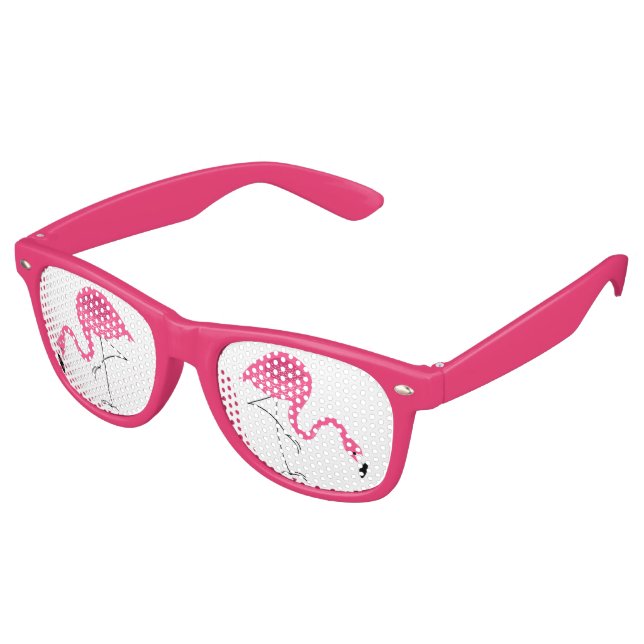 Lunettes De Fête Retro Illustration de Flamants roses roses mignons (Angulaire)