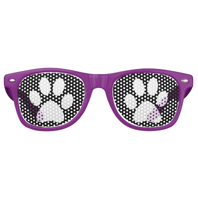 Lunettes De Fête Retro Imprimantes de pattes de chien (Devant)