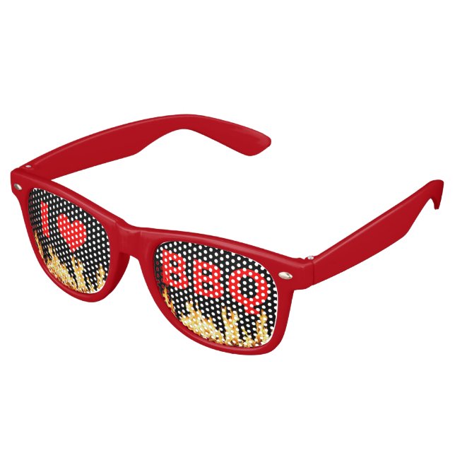 Lunettes De Fête Retro J'aime le barbecue (Angulaire)