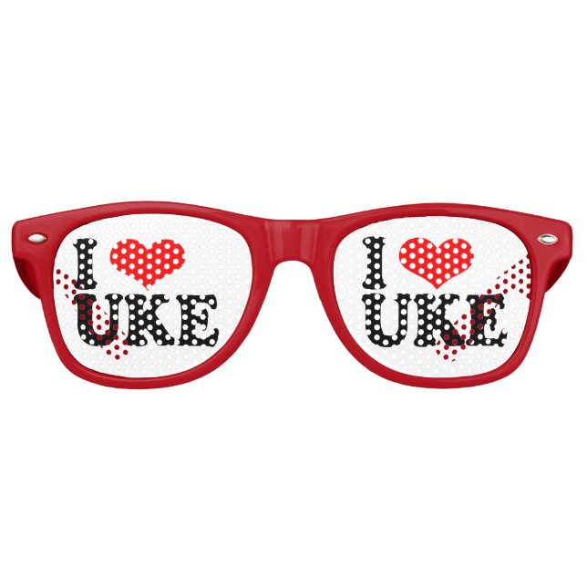 Lunettes De Fête Retro J'aime les nuances du parti Uke (Devant)
