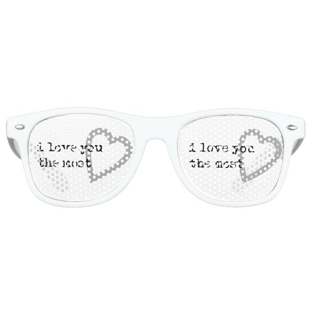 Lunettes De Fête Retro je vous aime le coeur le plus moderne (Devant)