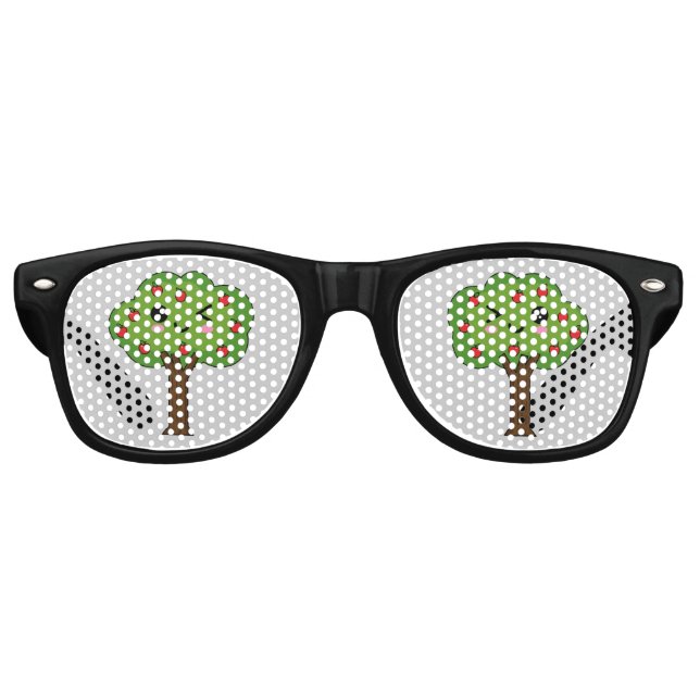 Lunettes De Fête Retro Kawaii Joyeux Pommier À Voie (Devant)