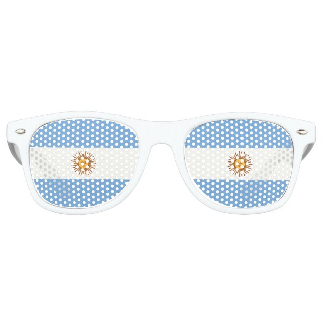 Lunettes De Fête Retro La couleur argentine | Drapeau de l'Argentine (Devant)