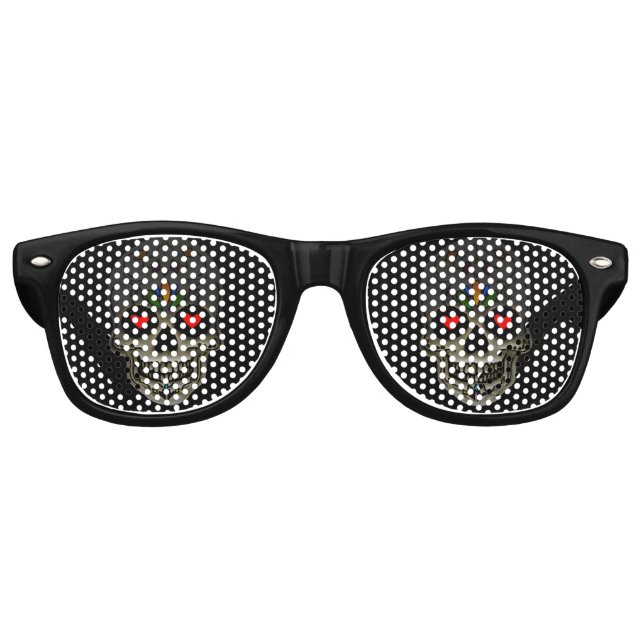Lunettes De Fête Retro Le crâne d'amour (Devant)