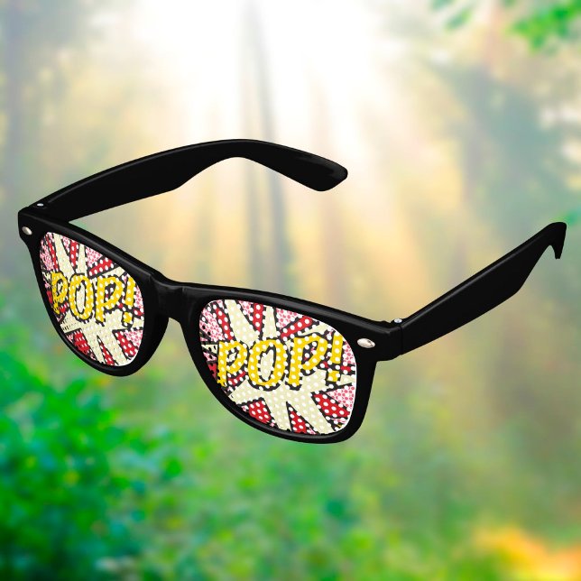 Lunettes De Fête Retro Livre de bande dessinée rétro POP amusant (Créateur téléchargé)
