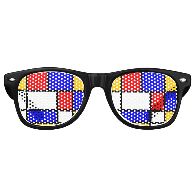 Lunettes De Fête Retro Look Art moderne Mondrian (Devant)