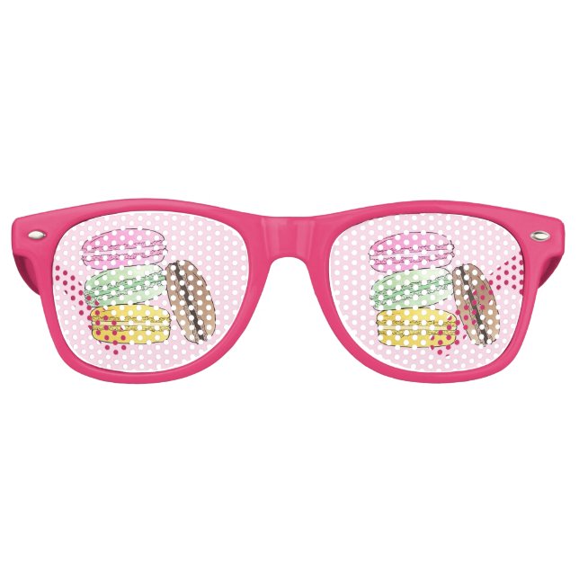 Lunettes De Fête Retro Macaron French Pastry Cookies Macarons Pâtisserie (Devant)