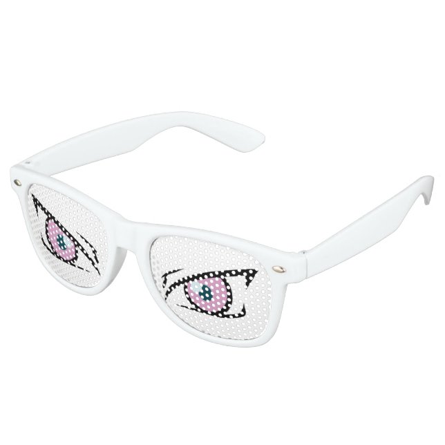 Lunettes De Fête Retro Manga yeux en colère (Angulaire)