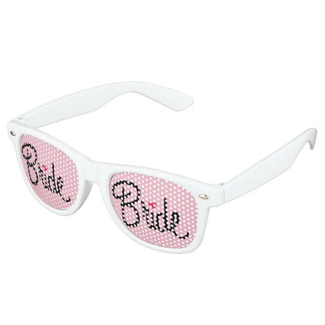 Lunettes De Fête Retro Mariage mariée soirée rose (Angulaire)