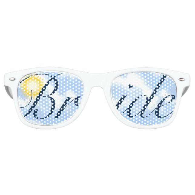 Lunettes De Fête Retro Mariée avec ciel bleu (Devant)