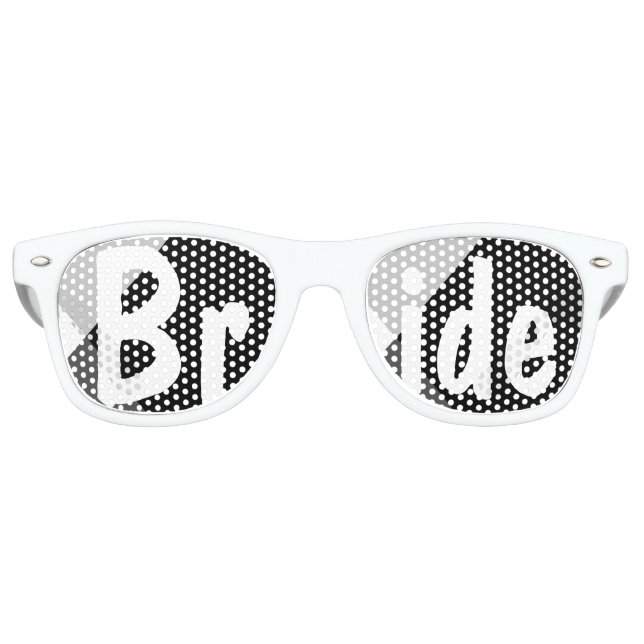 Lunettes De Fête Retro Mariée mariage de triangles noirs modernes (Devant)