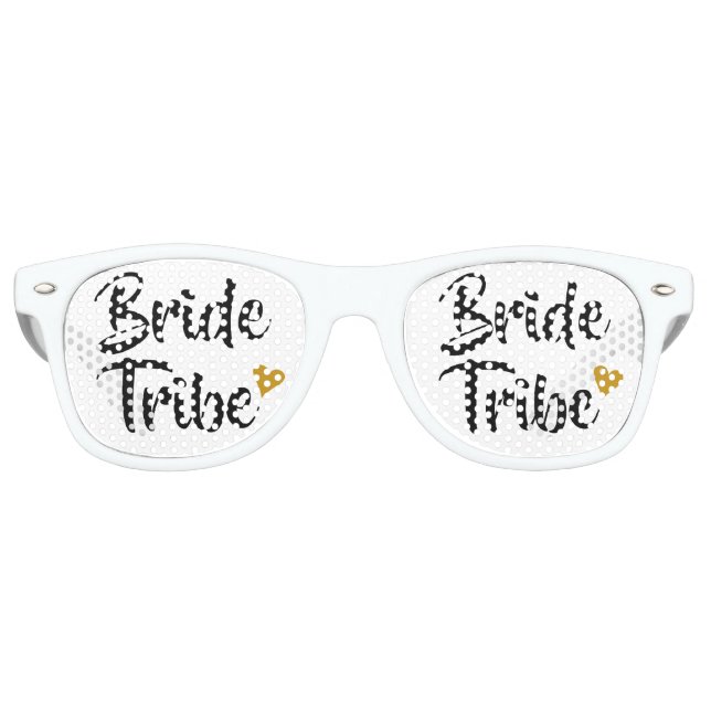 Lunettes De Fête Retro Mariée Tribe Gold Heart (Devant)