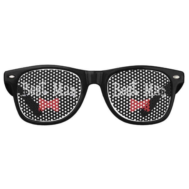 Lunettes De Fête Retro Meilleur homme avec Cravate à mâchoires (Devant)