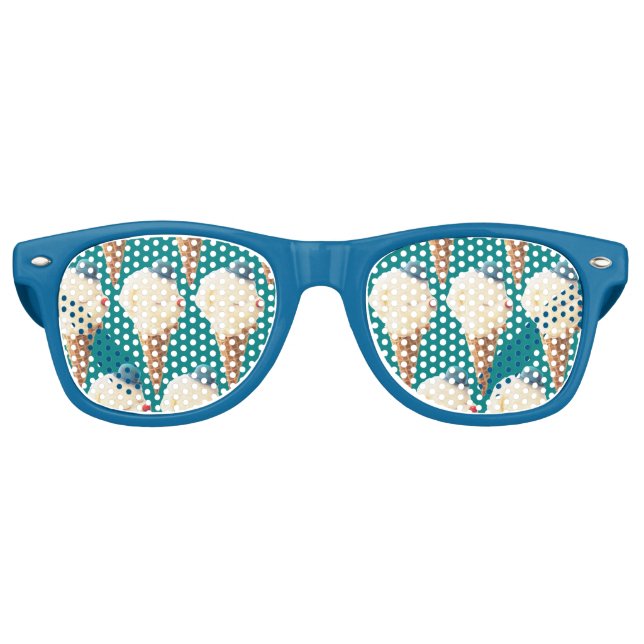 Lunettes De Fête Retro Motif de chiot à crème glacée (Devant)
