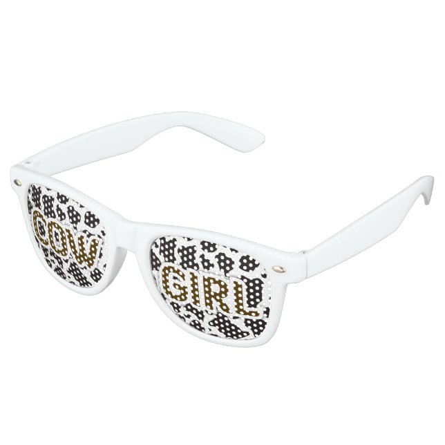 Lunettes De Fête Retro Motif de vache fille vache arrière - plan (Angulaire)