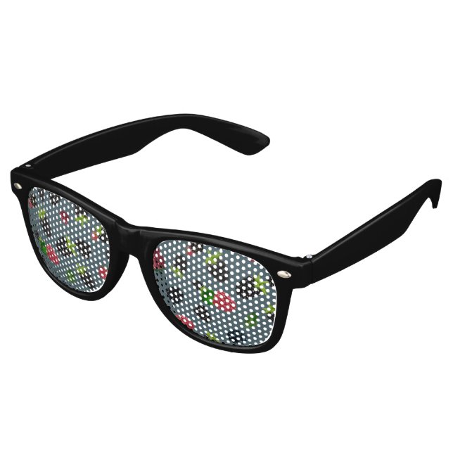 Lunettes De Fête Retro Motif framboise 2 (Angulaire)