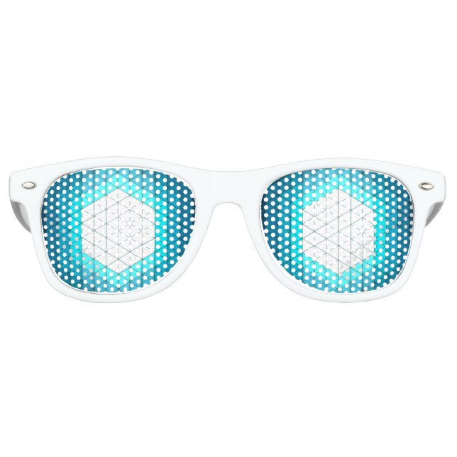Lunettes De Fête Retro Motif géométrique Hexagon lumineux (Devant)