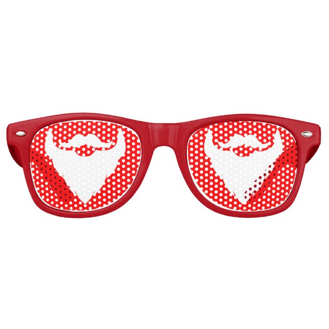 Lunettes De Fête Retro Noël Père Noël barbe en verre (Devant)