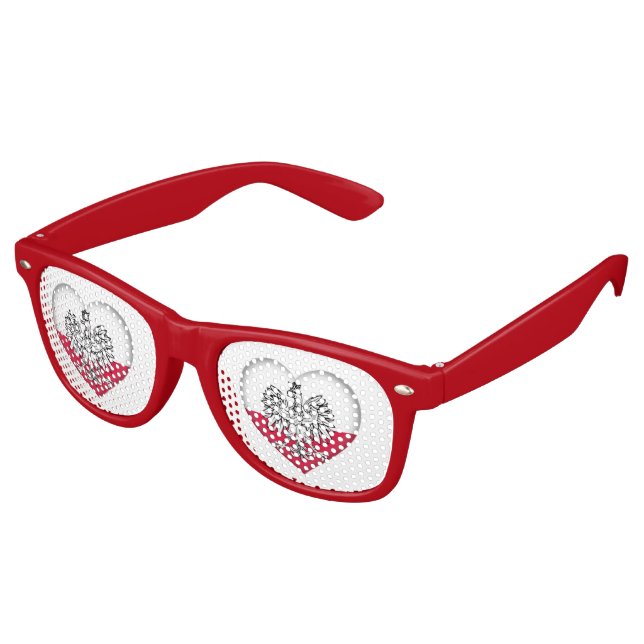 Lunettes De Fête Retro Nuances d'amour polonais (Angulaire)