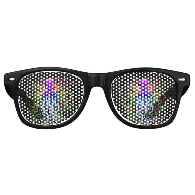 Lunettes De Fête Retro Octopus Luminescence psychédélique (Devant)