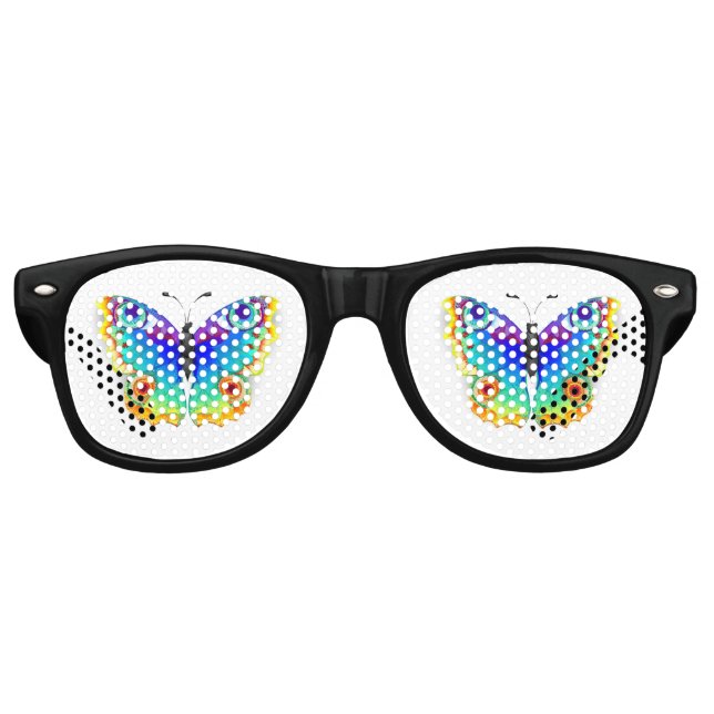 Lunettes De Fête Retro Oeil de paon arc-en-ciel (Devant)