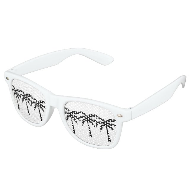 Lunettes De Fête Retro Palmiers tropicaux (Angulaire)