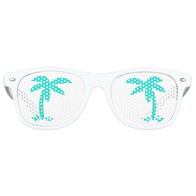 Lunettes De Fête Retro Palmiers turquoise (Devant)