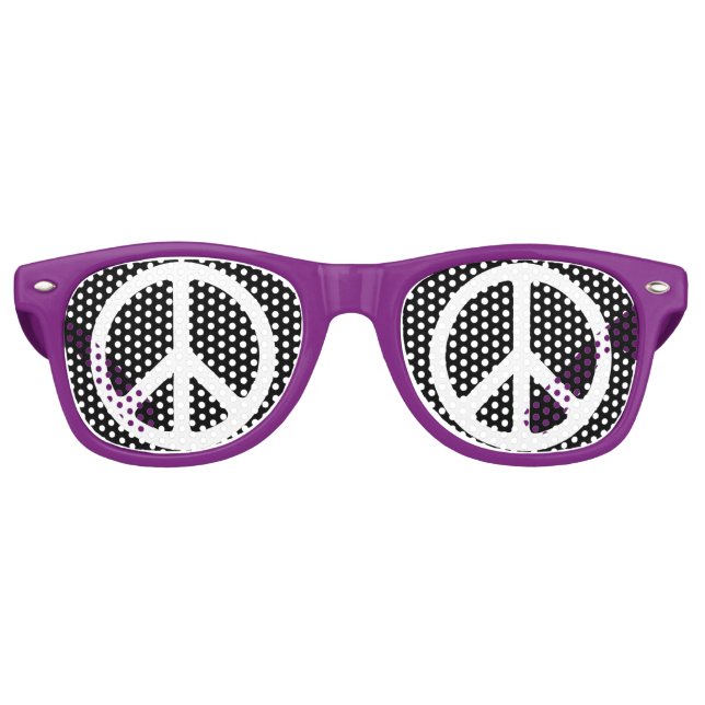 Lunettes De Fête Retro Panneau de paix (Devant)