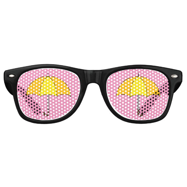 Lunettes De Fête Retro Parapluie jaune (Devant)