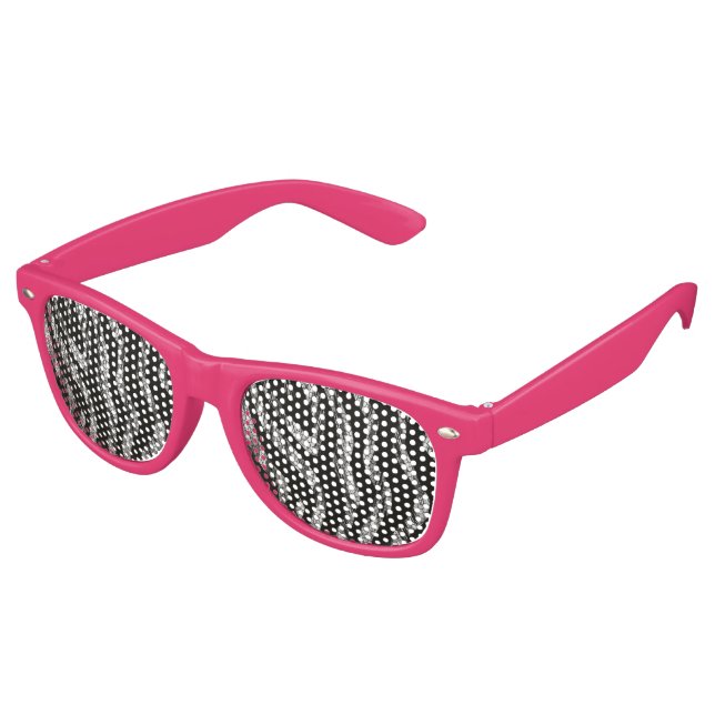Lunettes De Fête Retro Parti rétro Shades Pink Zebra (Angulaire)