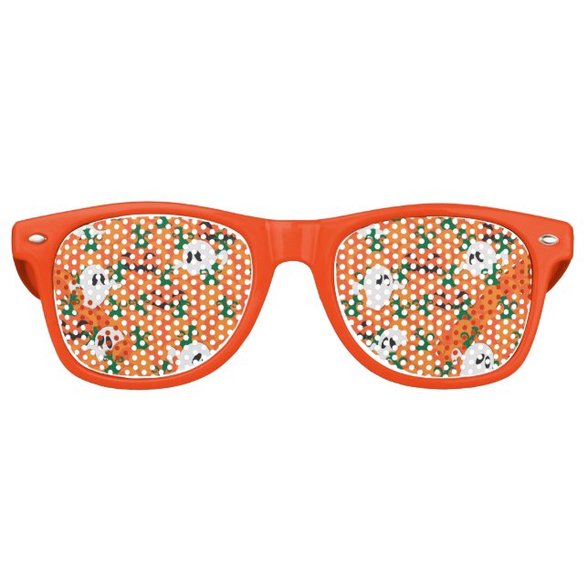 Lunettes De Fête Retro Patch Citrouille Haunted Halloween Ghosts (Devant)