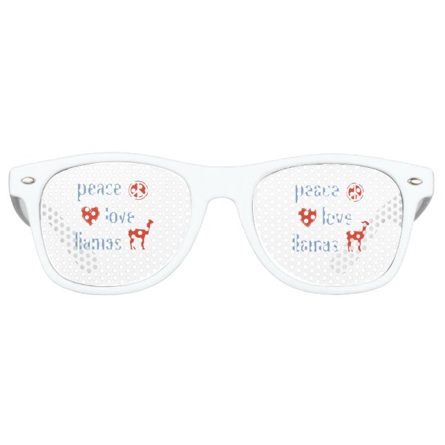 Lunettes De Fête Retro Peace Love Llamas (Devant)