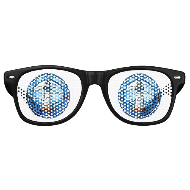 Lunettes De Fête Retro Phare Nautique Maritime Mariage Amusant (Devant)
