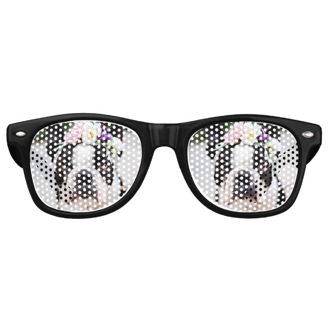 Lunettes De Fête Retro Photo de chien personnalisée (Devant)