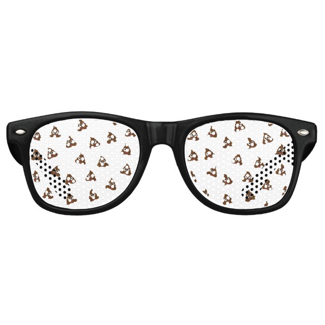 Lunettes De Fête Retro Pile of Poo emoji smiling poops (Devant)