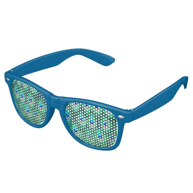 Lunettes De Fête Retro Plumes de paon (Angulaire)