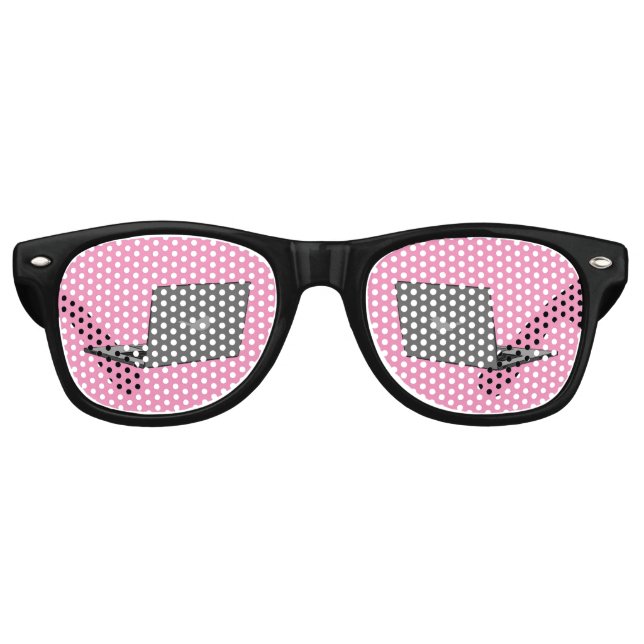 Lunettes De Fête Retro Portable gris avec logo d'oiseau (Devant)