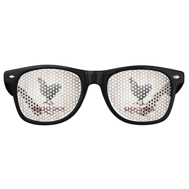 Lunettes De Fête Retro Poulet de roche barrée (Devant)