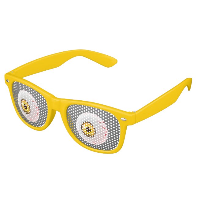 Lunettes De Fête Retro REGARDEZ dans l'oeil jaune sans clignotant (Angulaire)