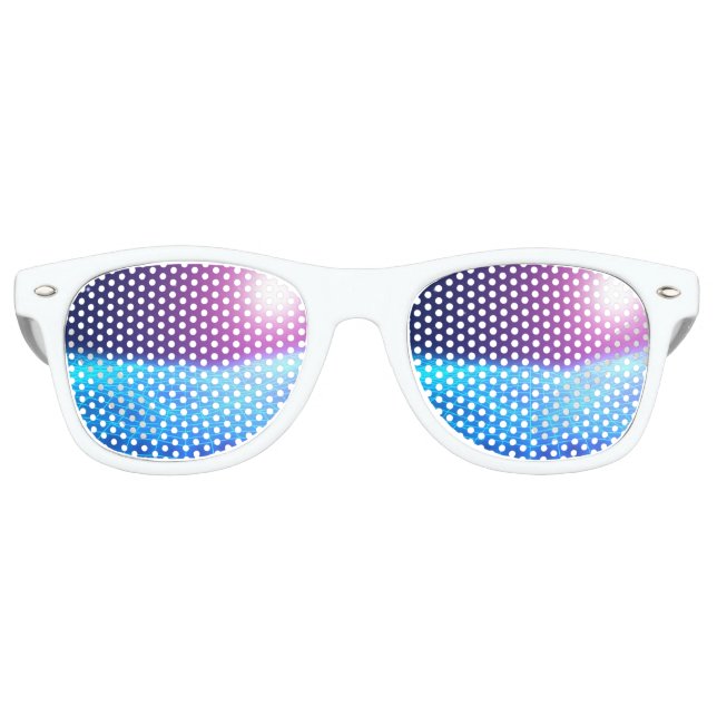 Lunettes De Fête Retro Retro 1980 synthwave lumières néon brillant paysag (Devant)